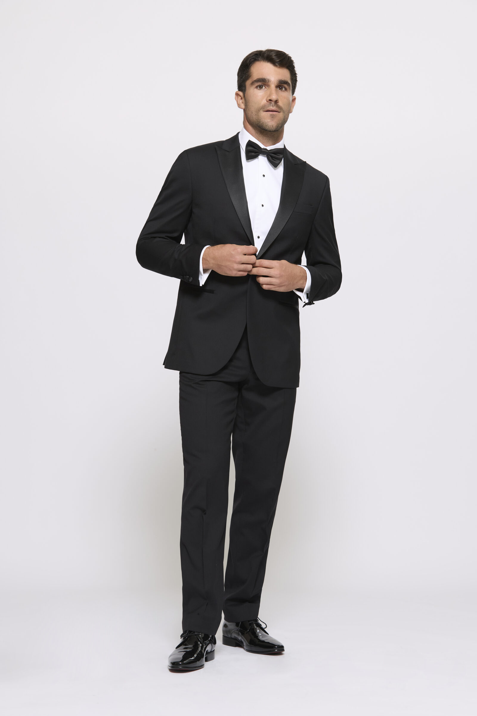 Black peak lapel tuxedo hire Sydney